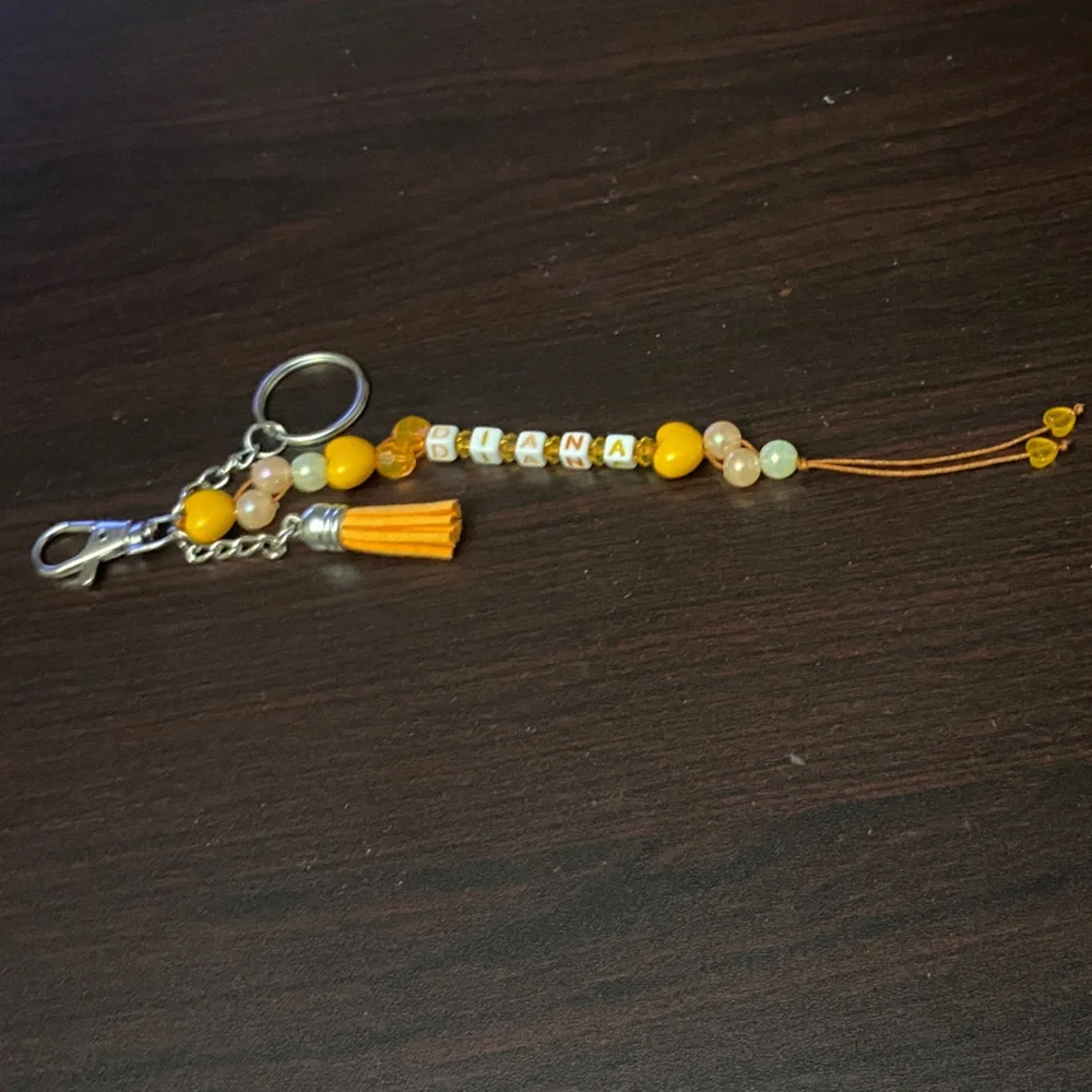 Keychain beaded purse charm with personalized Name
